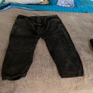 Men’s 48x32 wrangler black stone washed jeans very comfy. Excellent condition